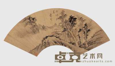 龚贤(款) 山水 扇面 19×52cm